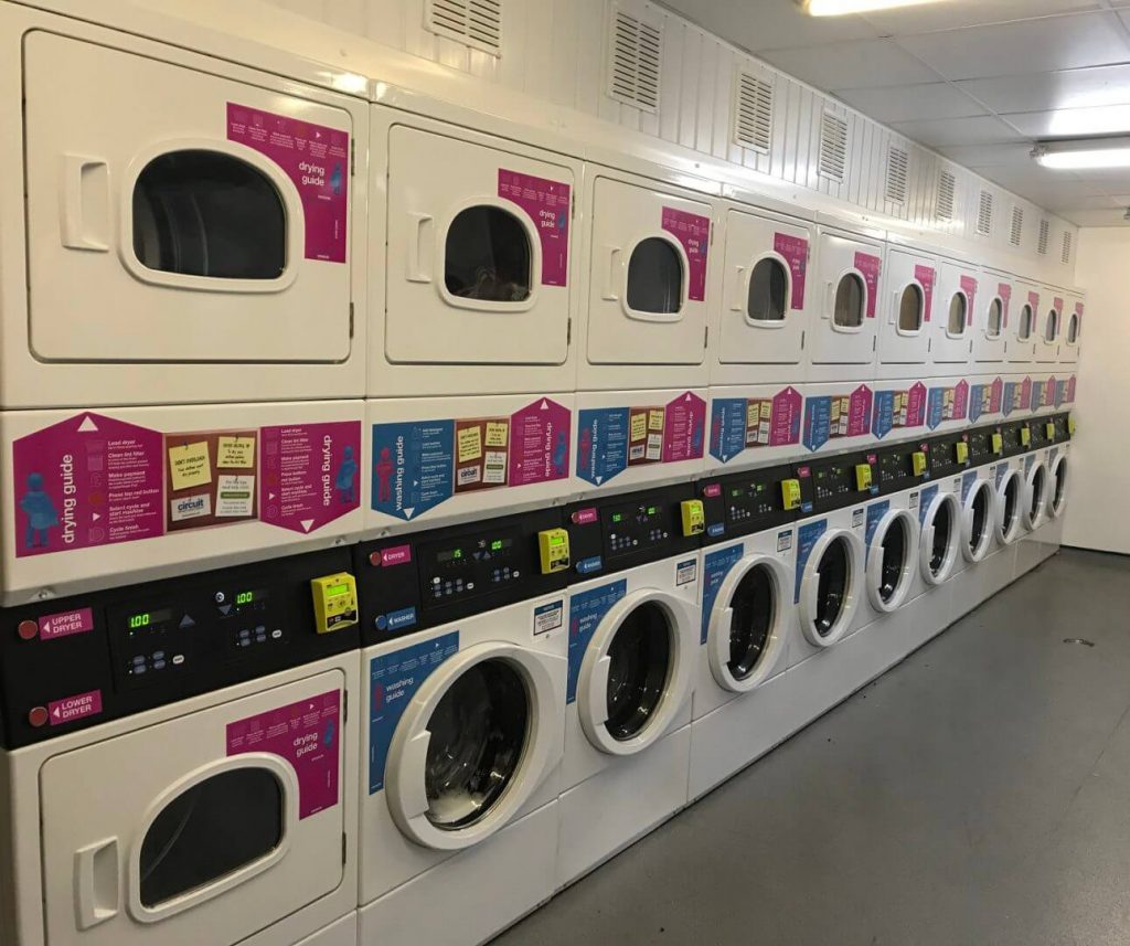 Prepaid cards are used in student resident laundromat in UK