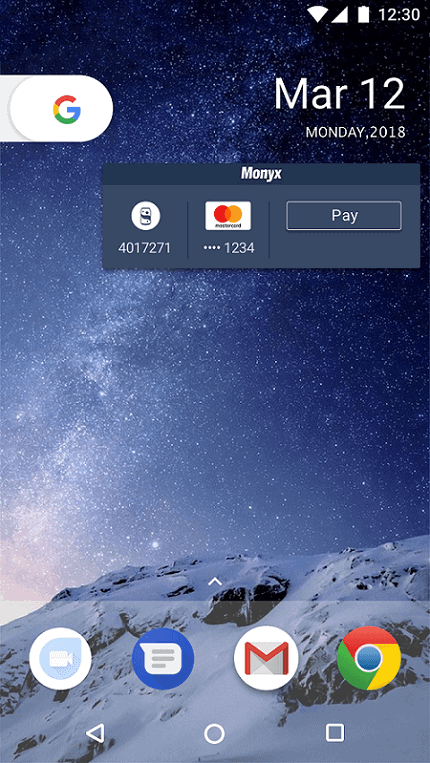 Monyx mobile wallet now features 3 widgets