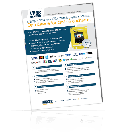 Nayax's solutions offer cashless payments & processing, telemetry, management and consumer engagement