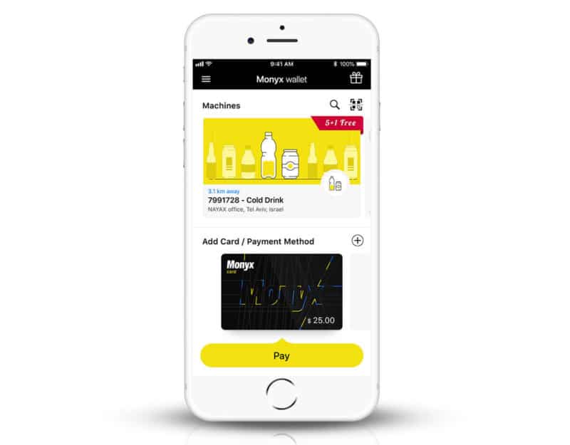 Nayax's Monyx Wallet consumer engagement app for digital loyalty programs, punch cards and discounts