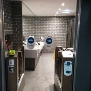 Restrooms can be unattended with a cashless payment system.