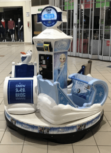 Frozen kiddie ride featuring Nayax’s contactless payment enabled customers to pay for a ride with their cards or mobile phones.